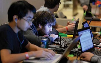 Students using laptops